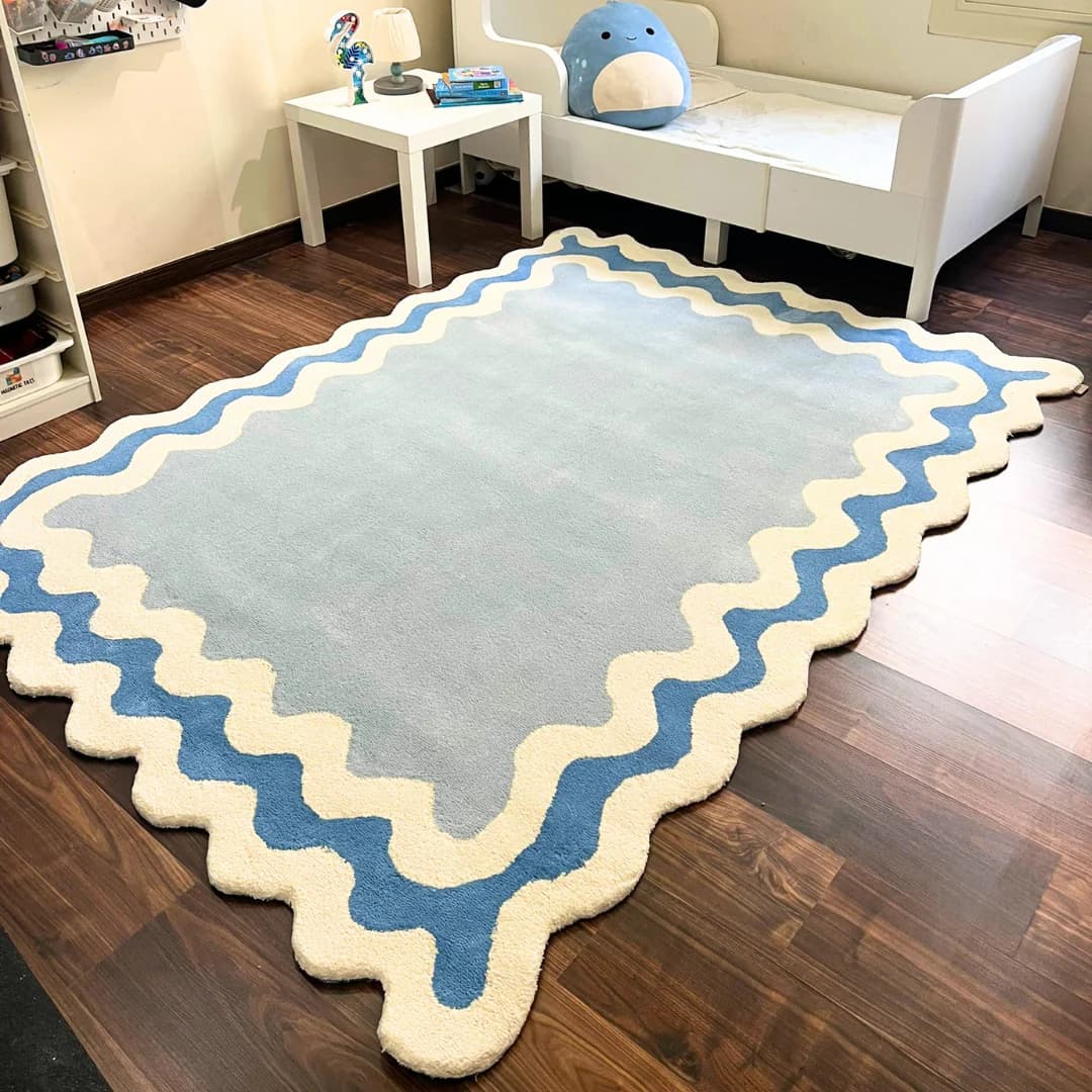 Blue Waves Kids Carpet